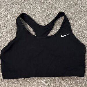 Nike Women's Black Sports Bra with White Logo